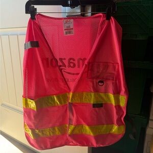 Pink Safety Vest with Reflective Stripes